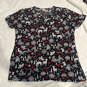 Christmas deer scrub top